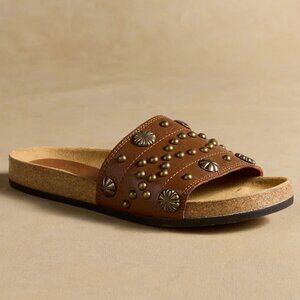 Penelope Chilvers Sol Stud Slides Brown Color